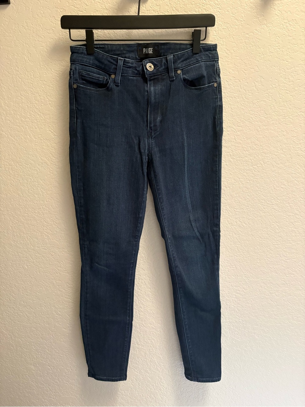 PAIGE Dark Indigo High-Rise Skinny Jeans